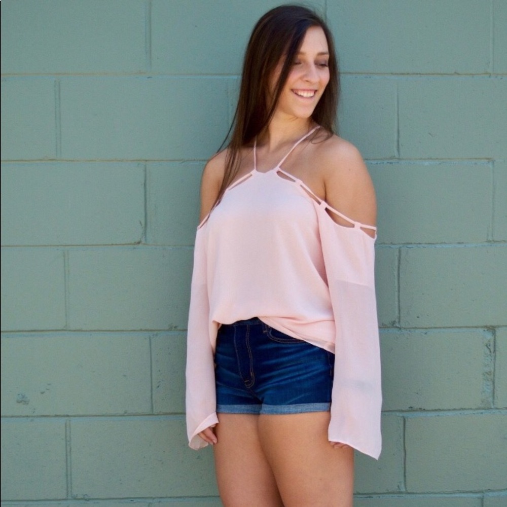 Blush Cold Shoulder Blouse